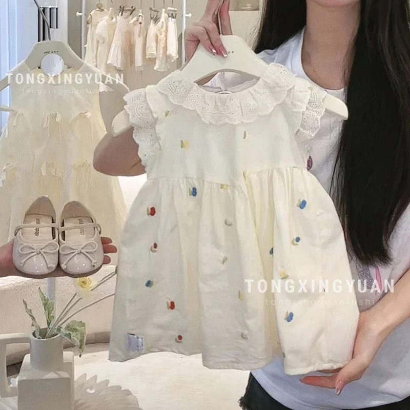 Girls' Lace Collar Dress2025Summer New Children's Clothing Fashionable Sweet Children's Princess Dress
Girls' Lace Collar Dress2025Summer New Children's Clothing Fashionable Sweet Children's Princess Dress
