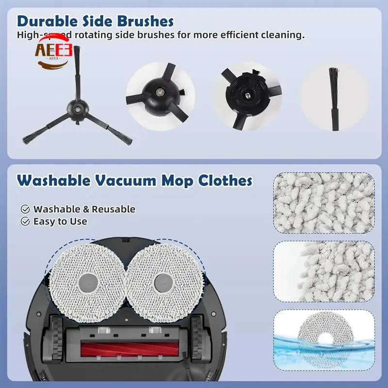 AEE3-For Roborock Q Revo S, Qevo Pro, Qrevo Plus Robot Vacuum Cleaner Main Side Brush Hepa Filter Mop Cloth Dust Bags Parts
AEE3-For Roborock Q Revo S, Qevo Pro, Qrevo Plus Robot Vacuum Cleaner Main Side Brush Hepa Filter Mop Cloth Dust Bags Parts