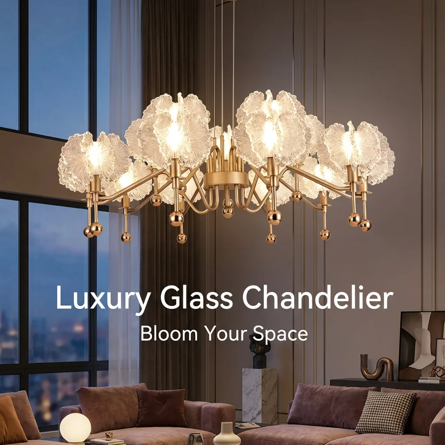 Luxury Modern Glass Chandelier LED Pendant Light Floral Design Ceiling Lamp Living Room Dining Room Bedroom
Luxury Modern Glass Chandelier LED Pendant Light Floral Design Ceiling Lamp Living Room Dining Room Bedroom