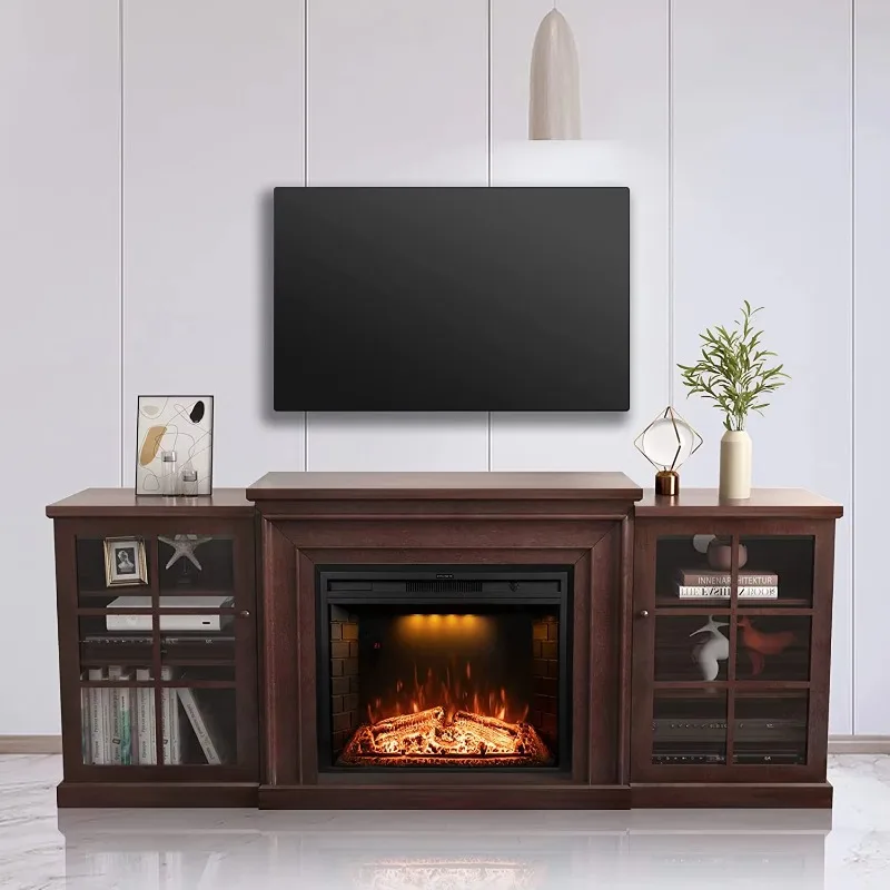 Electric Fireplace TV Stand for 82" TVs Entertainment Center with Glass Door Console Cabinets Adjustable Shelf
Electric Fireplace TV Stand for 82" TVs Entertainment Center with Glass Door Console Cabinets Adjustable Shelf