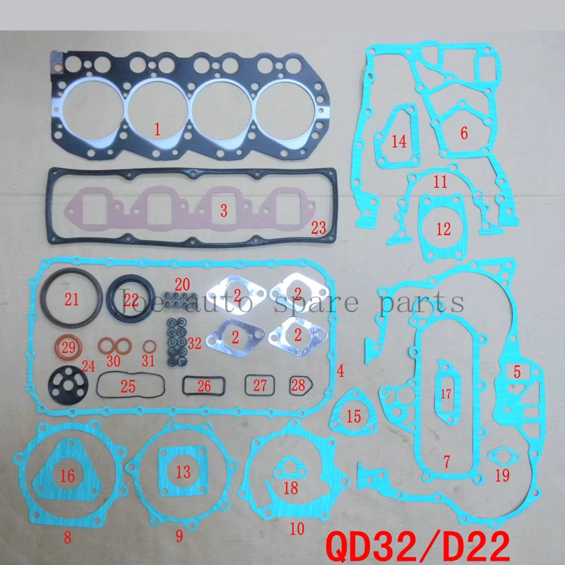 Полный комплект прокладок двигателя QD32 для Nissan Navara (D22)/Urvan 3.2D 3.2TD 3153cc 1995-2001 10101-2S625 50222500
Полный комплект прокладок двигателя QD32 для Nissan Navara (D22)/Urvan 3.2D 3.2TD 3153cc 1995-2001 10101-2S625 50222500