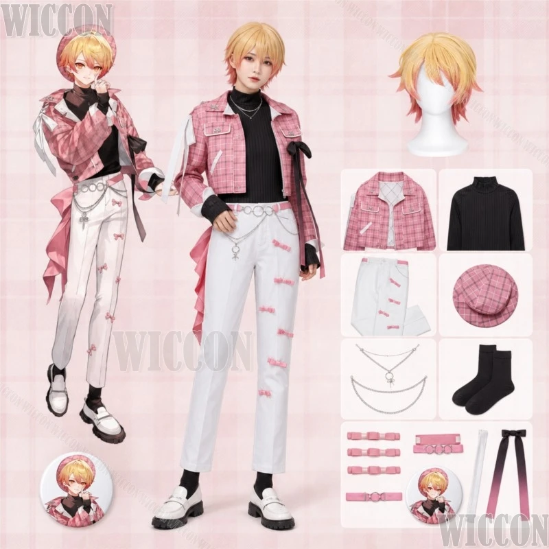 Tenma Tsukasa Game Project Sekai: Colorful Stage! Cosplay Cherry blossom bow tie Dress Yellow Wig Man Halloween Navidad Carnaval
Tenma Tsukasa Game Project Sekai: Colorful Stage! Cosplay Cherry blossom bow tie Dress Yellow Wig Man Halloween Navidad Carnaval