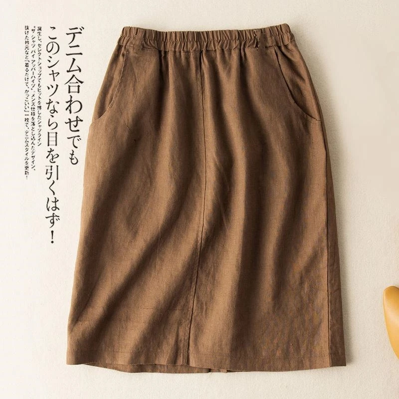 Cotton Linen Half Skirt Female Large Size Summer New Fashion Literary Open Pocket High Waist A Word Package Hip Skirt
Cotton Linen Half Skirt Female Large Size Summer New Fashion Literary Open Pocket High Waist A Word Package Hip Skirt