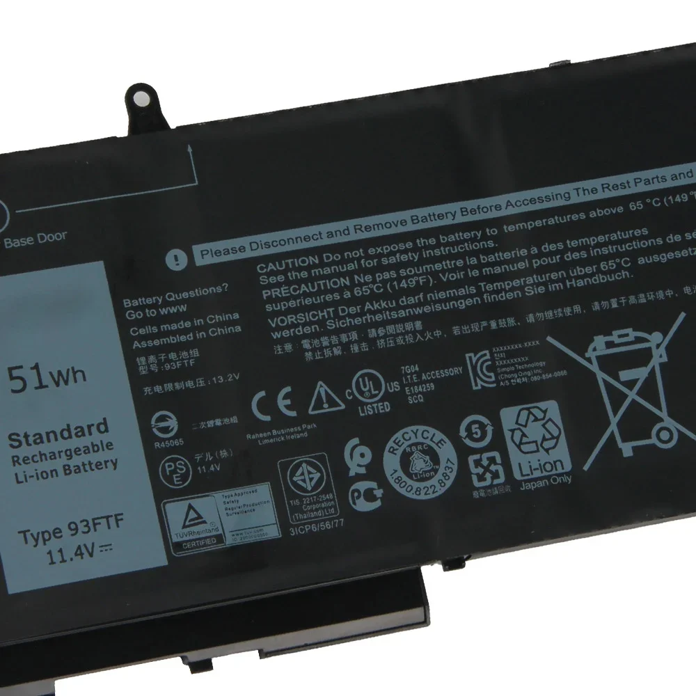 51Wh Laptop Battery For Dell Latitude 5280 5480 5580 5290 93FTF 3DDDG 083XPC 4YFVG
51Wh Laptop Battery For Dell Latitude 5280 5480 5580 5290 93FTF 3DDDG 083XPC 4YFVG