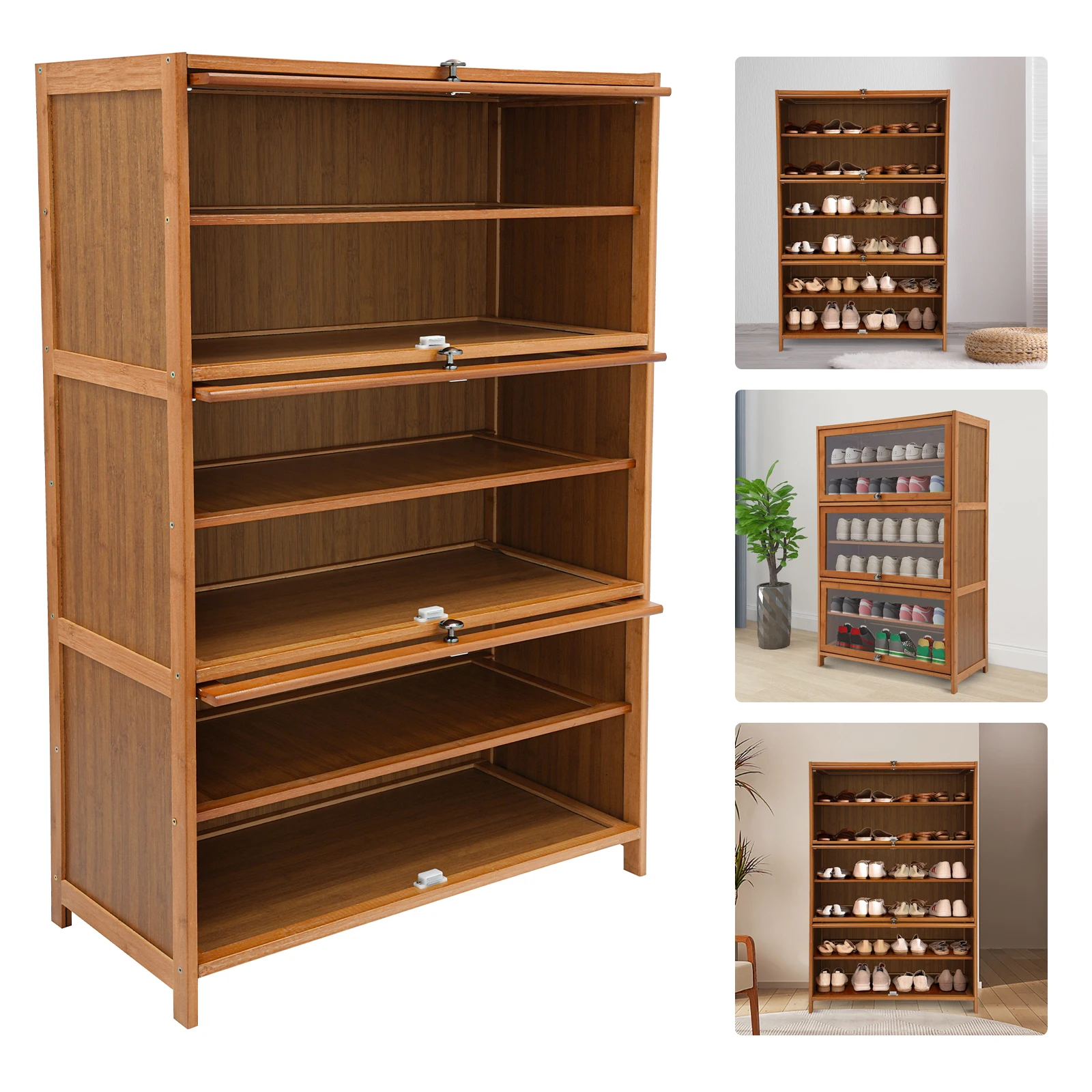 Shoe Storage Cabinet - 7-Tier Free Standing Shoes Shelf 27.56x12.99x62.99in Clear Door Magnetic Lock Easy Assembly, Space-saving
Shoe Storage Cabinet - 7-Tier Free Standing Shoes Shelf 27.56x12.99x62.99in Clear Door Magnetic Lock Easy Assembly, Space-saving