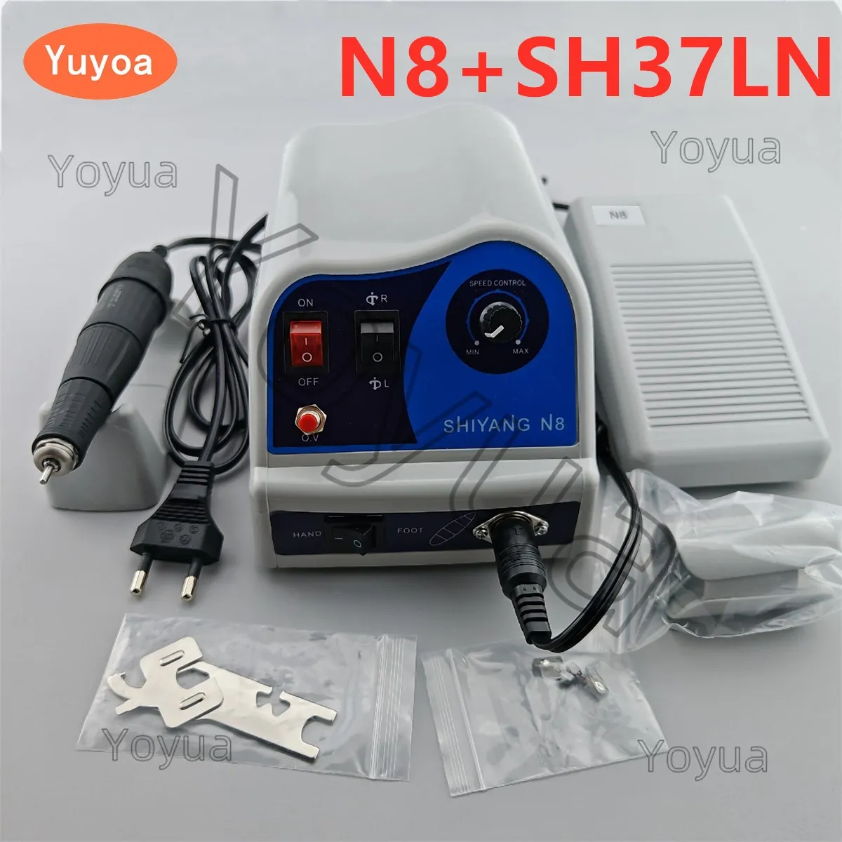 1 Set Dental Lab Polishing Polisher SHIYANG N8 Electric Micromotor Polishing + 45K rpm SH37LN Handle Variable Foot Control
1 Set Dental Lab Polishing Polisher SHIYANG N8 Electric Micromotor Polishing + 45K rpm SH37LN Handle Variable Foot Control