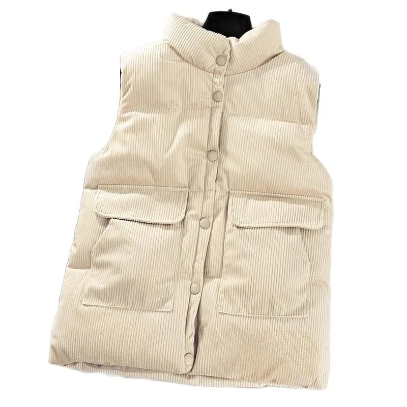 2023 Winter Women Corduroy Short Vest Coat Elegant Fashion Simplicity Korean Warm Jacket Female Casual Thicken Sleeveless Coat
2023 Winter Women Corduroy Short Vest Coat Elegant Fashion Simplicity Korean Warm Jacket Female Casual Thicken Sleeveless Coat