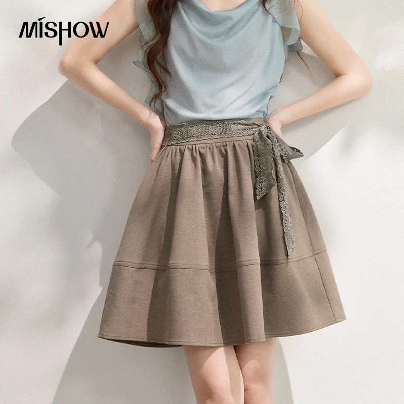 MISHOW Retro Lace Up Puffy Half Length Skirt For Women 2026 Summer Versatile Bright Line Grey A-Line Romantic Skirt MXF25B2522
MISHOW Retro Lace Up Puffy Half Length Skirt For Women 2026 Summer Versatile Bright Line Grey A-Line Romantic Skirt MXF25B2522