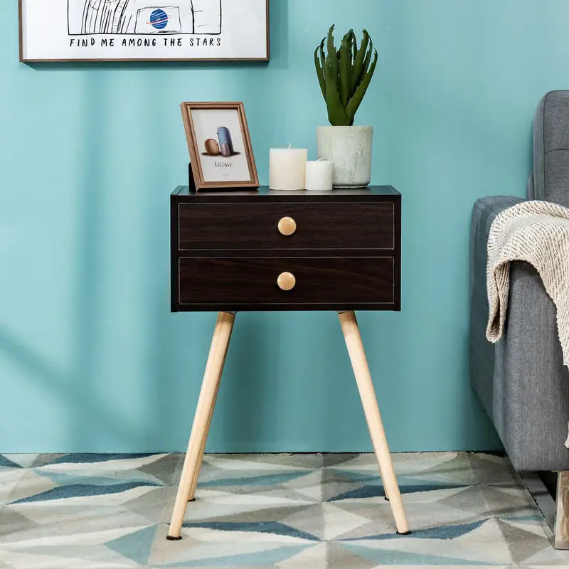 Mid Century Modern 2 Drawers Nightstand in Natural-Coffee
Mid Century Modern 2 Drawers Nightstand in Natural-Coffee
