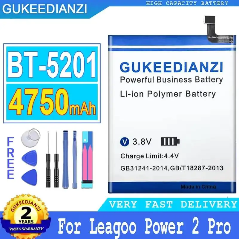 BT-5201 Mobile Phone Battery Reliable Replacement For Leagoo Power 2 Pro 4750mAh Durable
BT-5201 Mobile Phone Battery Reliable Replacement For Leagoo Power 2 Pro 4750mAh Durable
