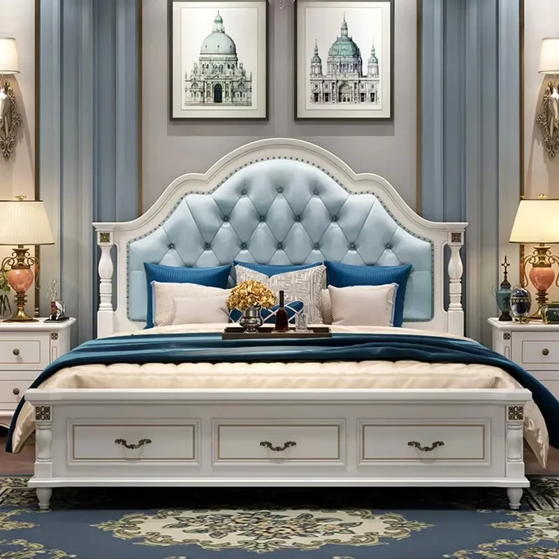 Luxury Designer Double Bed Wood European Style Modern Storage Queen Bed Full Size Sleeping Cama Matrimonial Furniture Home
Luxury Designer Double Bed Wood European Style Modern Storage Queen Bed Full Size Sleeping Cama Matrimonial Furniture Home