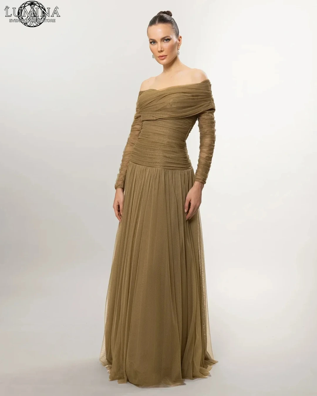 Lumina Custom Made Women's Evening Dresses 2026 Luxury Women's Elegant Party Dress A Word Card Shoulder Long Sleeves Prom Day
Lumina Custom Made Women's Evening Dresses 2026 Luxury Women's Elegant Party Dress A Word Card Shoulder Long Sleeves Prom Day