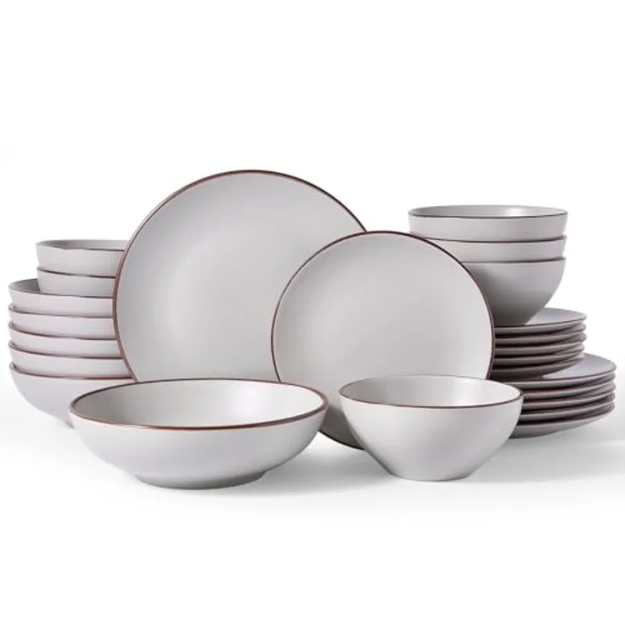 Venus Speckled Dinnerware Set, 24-Piece Stoneware Dishes for 6, - Includes Pasta Bowls and Dinner Plates for Everyday Meals or
Venus Speckled Dinnerware Set, 24-Piece Stoneware Dishes for 6, - Includes Pasta Bowls and Dinner Plates for Everyday Meals or