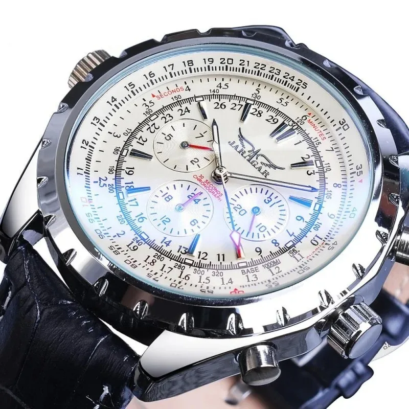 JARARGAR 212 Blue Glass Watch for Men Military Self-Wind Multifunction Sub-Dial Automatic Mechanical Top Watches Leather Clock
JARARGAR 212 Blue Glass Watch for Men Military Self-Wind Multifunction Sub-Dial Automatic Mechanical Top Watches Leather Clock