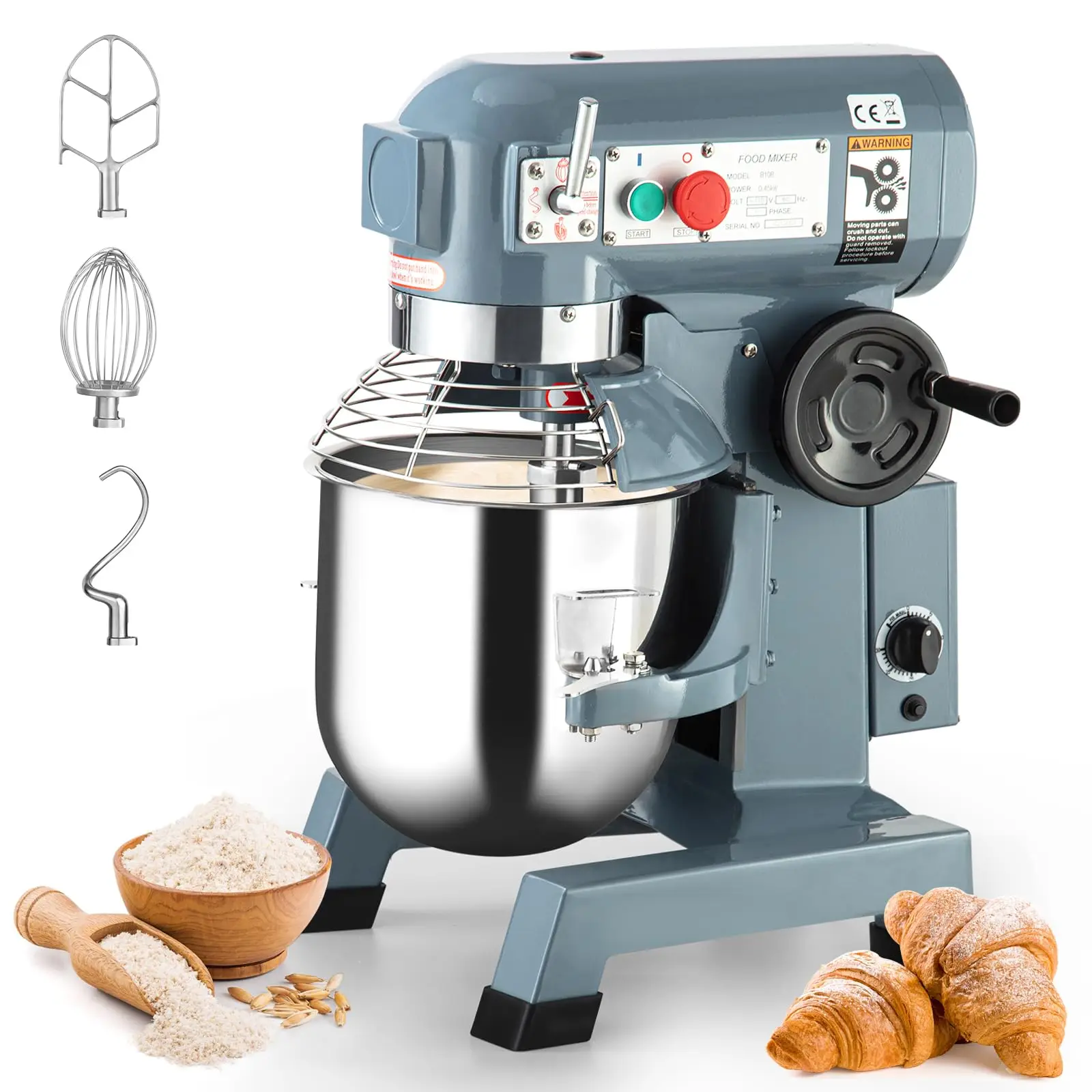 15Qt Commercial Electric Dough Mixer, 600W Heavy-Duty Stainless Steel Stand Mixer with Timer, 3 Speeds & Attachments
15Qt Commercial Electric Dough Mixer, 600W Heavy-Duty Stainless Steel Stand Mixer with Timer, 3 Speeds & Attachments