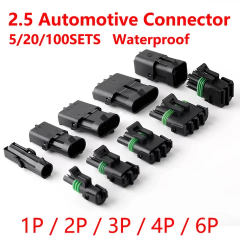 5/20/100sets 1 2 3 4 6Pin Weg Delphi 2,5 GM Automotive Weiblich Männlich Wetter Pack Steckdose stecker Automobil Anschlüsse