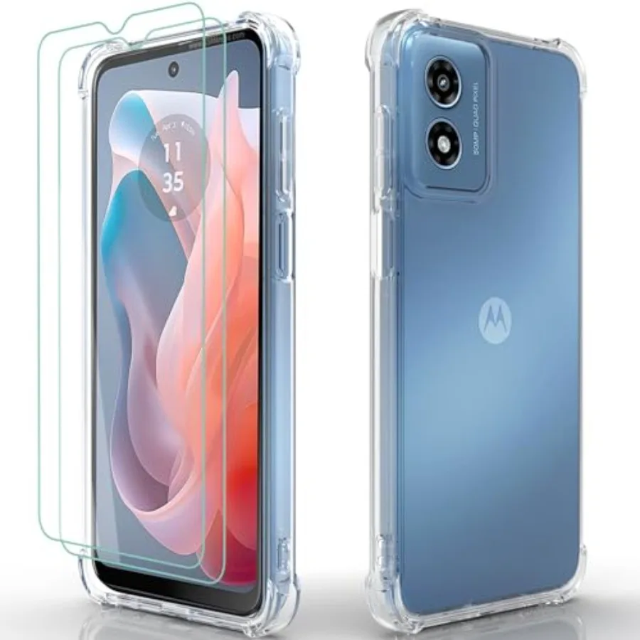 for Moto G Play 2024 Case: Clear with 2pcs Screen Protector Reinforced Corners TPU Shock-Absorption Flexible for Motorola Moto
for Moto G Play 2024 Case: Clear with 2pcs Screen Protector Reinforced Corners TPU Shock-Absorption Flexible for Motorola Moto