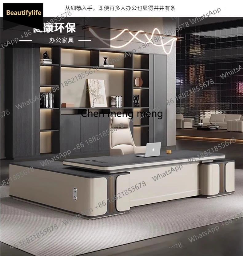 b567 I Boss Office Desk And Chair Combination Light Luxury High Sense Simple Modern Furniture Large Class Desk President Table
b567 I Boss Office Desk And Chair Combination Light Luxury High Sense Simple Modern Furniture Large Class Desk President Table