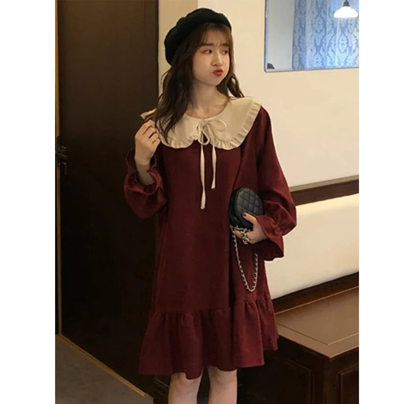 Loose Contrast Patchwork Mini Dress Spring Autumn Long Sleeve Solid Pleated Korean Vintage Dress Fashion Casual Women Clothing
Loose Contrast Patchwork Mini Dress Spring Autumn Long Sleeve Solid Pleated Korean Vintage Dress Fashion Casual Women Clothing