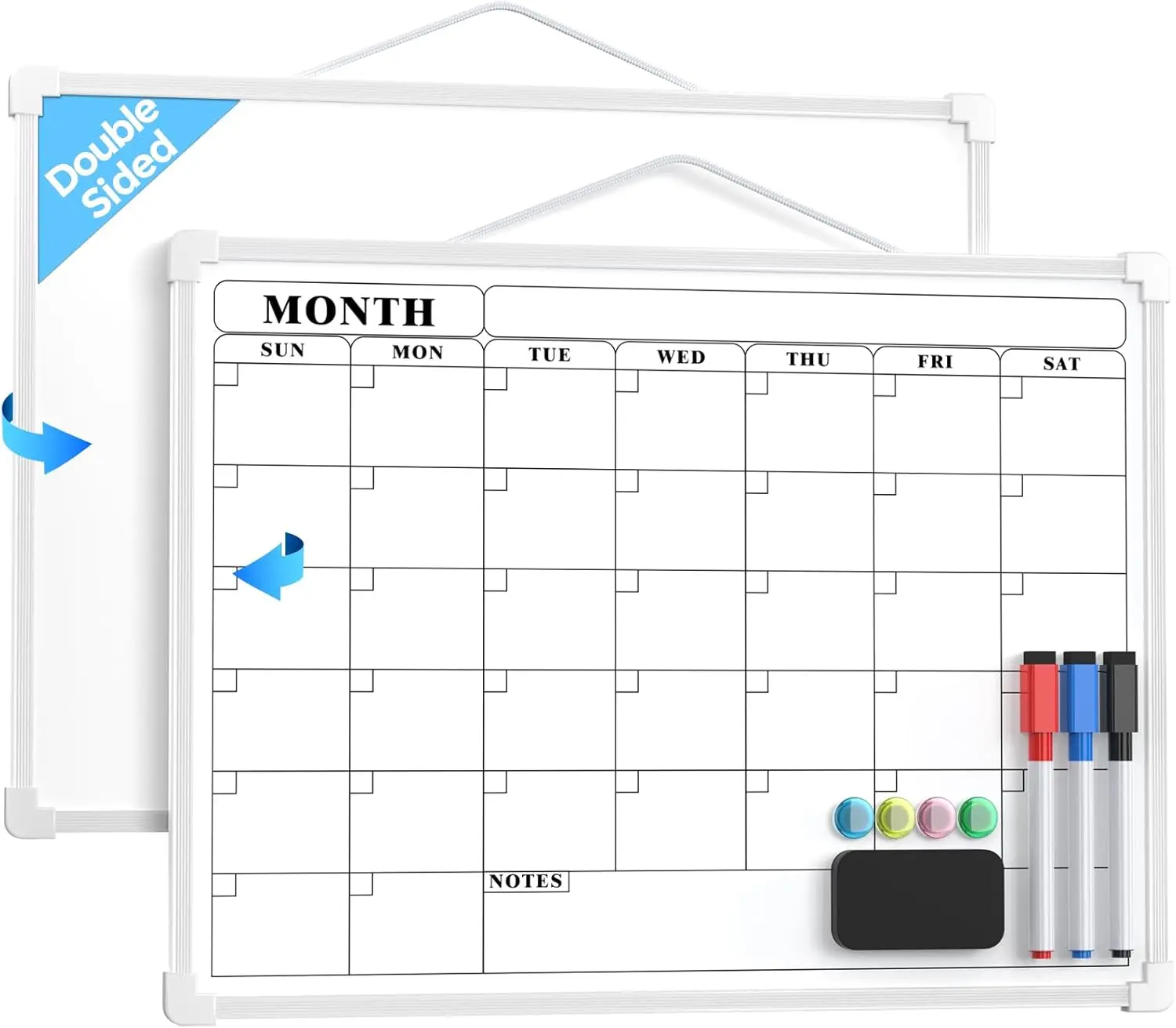 Monthly Calendar Dry Erase Board 16x12 Inch Double Sided Whiteboard for Wall Hanging
Monthly Calendar Dry Erase Board 16x12 Inch Double Sided Whiteboard for Wall Hanging