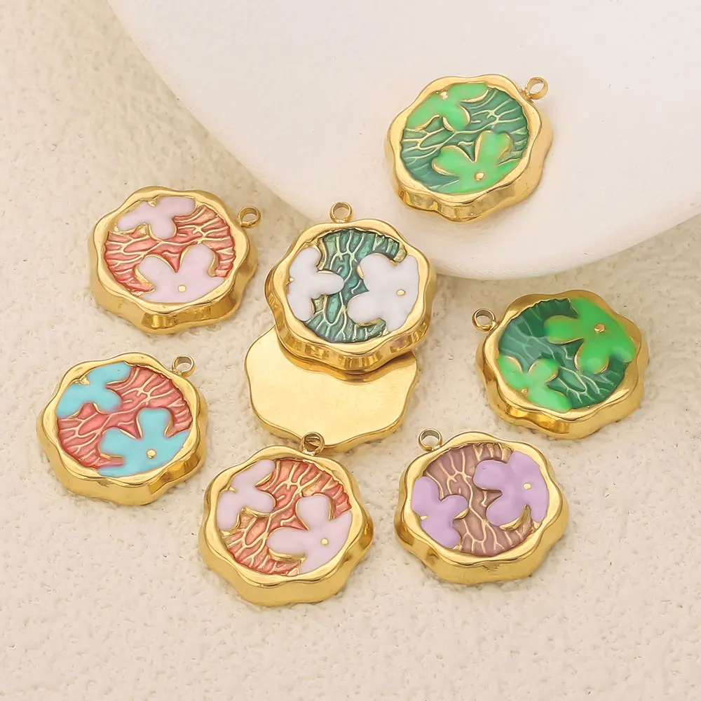 3pcs Stainless Steel Enamel Flower Charms Gold-plated 18k DIY Women Necklace Bracelet Earrings Jewelry Making Material Wholesale
3pcs Stainless Steel Enamel Flower Charms Gold-plated 18k DIY Women Necklace Bracelet Earrings Jewelry Making Material Wholesale