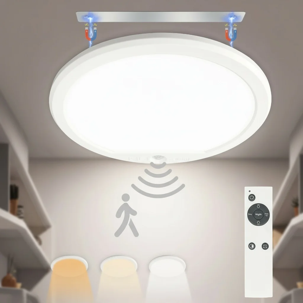 Потолочный светильник, перезаряжаемый через USB, 3 цвета, с регулируемой яркостью, пульт дистанционного управления, беспроводной светодиодный светильник для скрытого монтажа, ультратонкий потолочный светильник с датчиком движения
Потолочный светильник, перезаряжаемый через USB, 3 цвета, с регулируемой яркостью, пульт дистанционного управления, беспроводной светодиодный светильник для скрытого монтажа, ультратонкий потолочный светильник с датчиком движения