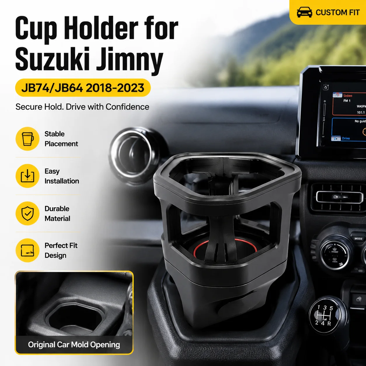 For Suzuki Jimny JB74/JB64 2018 2019 2020 2021 2022 2023 Car Water Cup Bracket Holder Stand Organizer Interior Accessories
For Suzuki Jimny JB74/JB64 2018 2019 2020 2021 2022 2023 Car Water Cup Bracket Holder Stand Organizer Interior Accessories