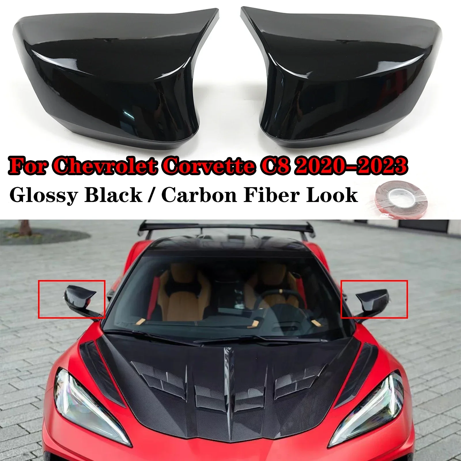For chevrolet Corvette C8 2020-2023 A Pair Rearview Side Mirror Trim Cover Car Accessories Glossy Black Carbon Fiber Look
For chevrolet Corvette C8 2020-2023 A Pair Rearview Side Mirror Trim Cover Car Accessories Glossy Black Carbon Fiber Look