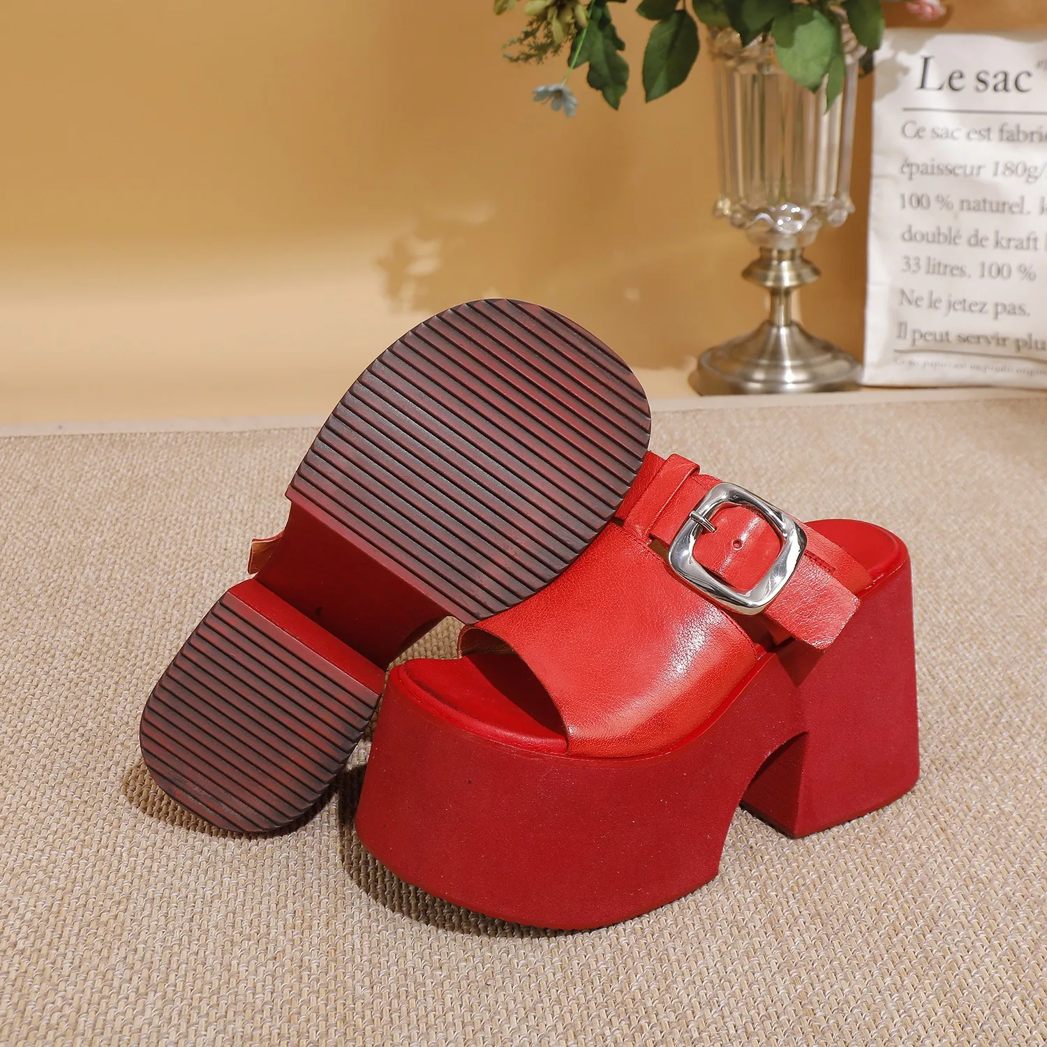 Birkuir Open Toe Super High Heel Slippers For Women 11cm Thick Heel Slides Genuine Leather Slip On Outdoor Buckle Platform Slide
Birkuir Open Toe Super High Heel Slippers For Women 11cm Thick Heel Slides Genuine Leather Slip On Outdoor Buckle Platform Slide