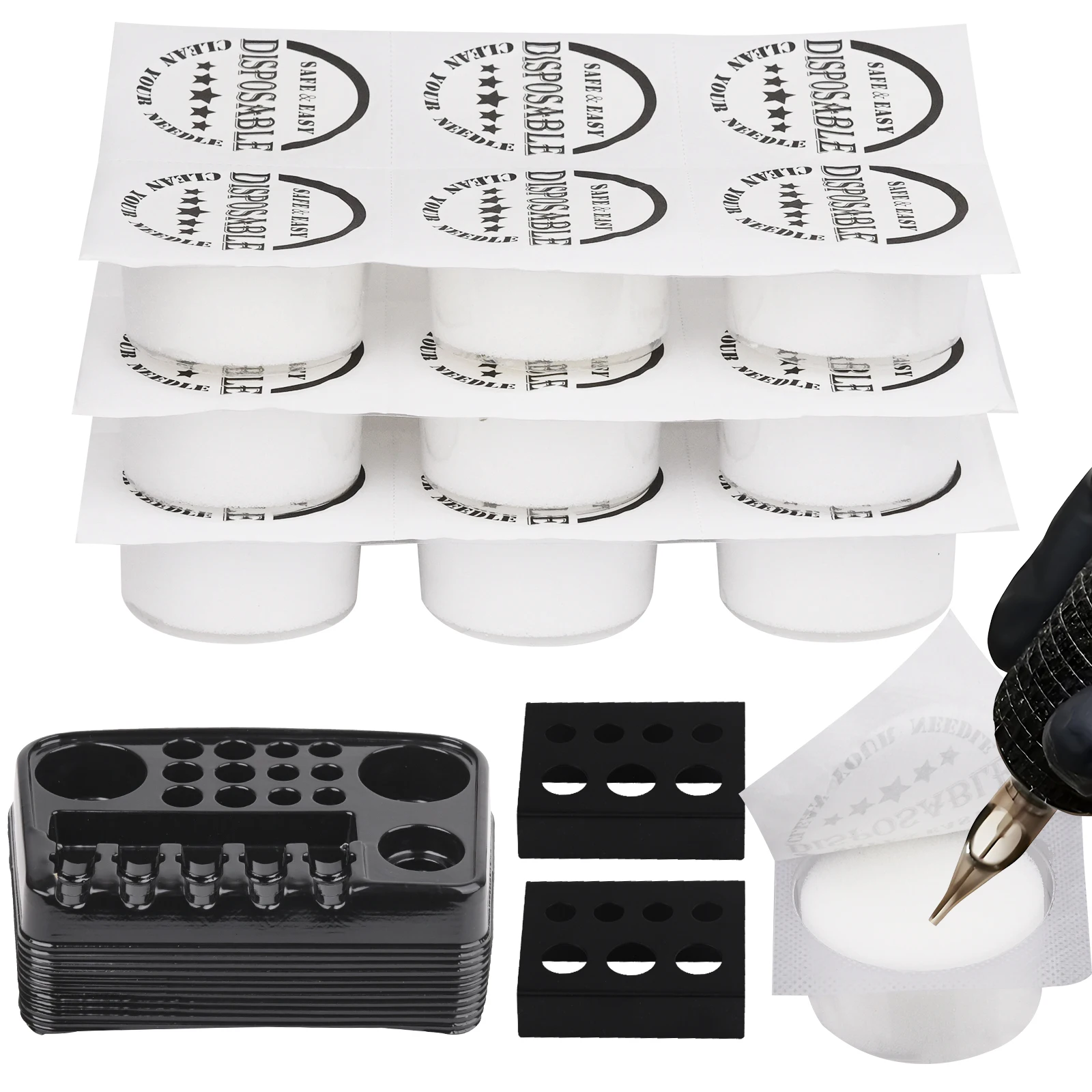 NARKASY Disposable Tattoo Dip Foam Sponge Rinse Cup Caps Cartridge Needle Dip Foam for Cleaning Needles and Tips Tattoo Cleaning
NARKASY Disposable Tattoo Dip Foam Sponge Rinse Cup Caps Cartridge Needle Dip Foam for Cleaning Needles and Tips Tattoo Cleaning