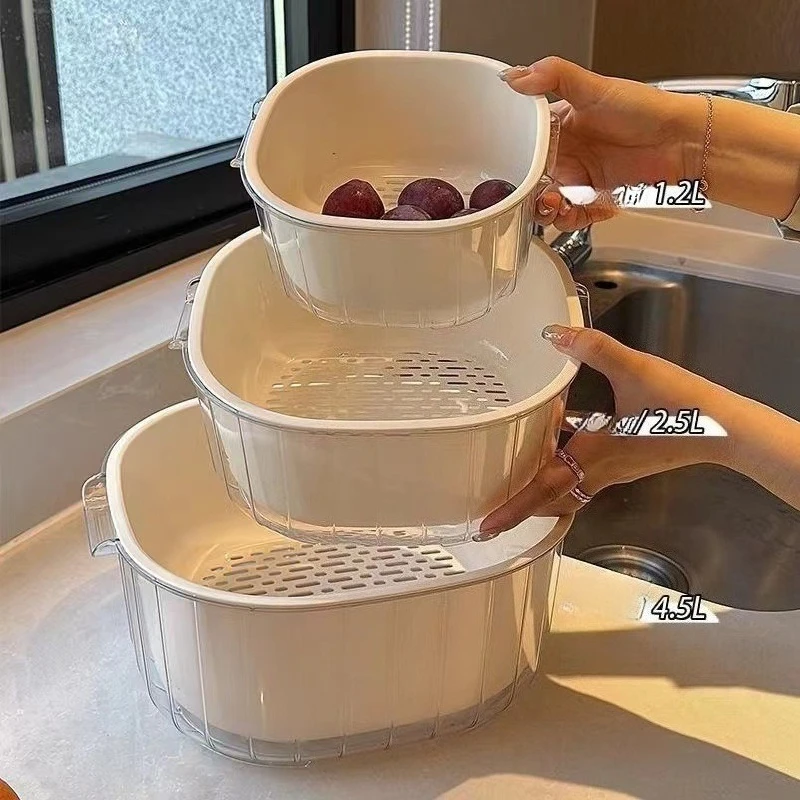 2 Tier Strainer Colander with Fruit Tray Dual-Purpose Kitchen Living Room Drain Basket Wash Vegetable Bowl Fruit Display Baske
2 Tier Strainer Colander with Fruit Tray Dual-Purpose Kitchen Living Room Drain Basket Wash Vegetable Bowl Fruit Display Baske