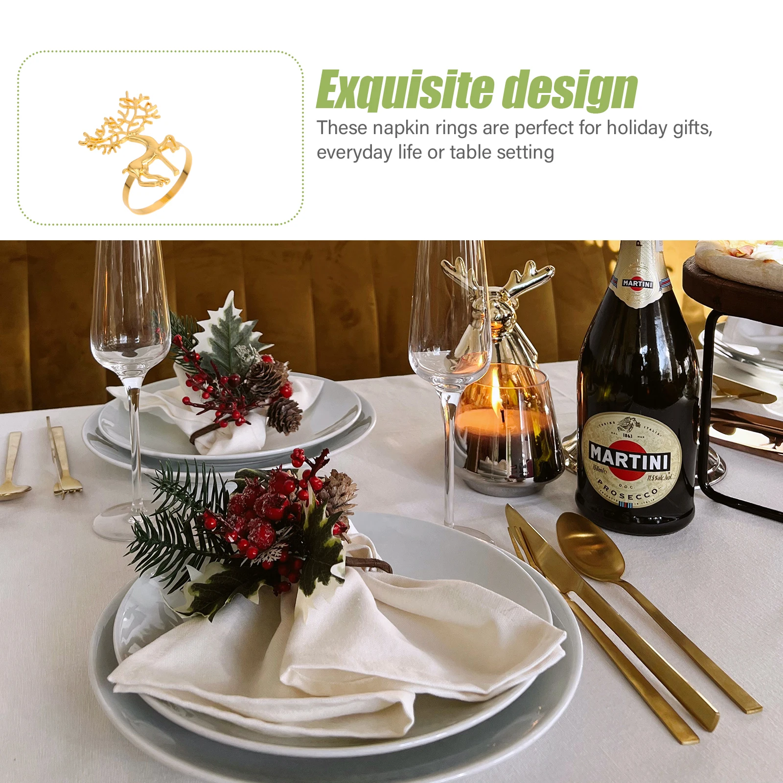 Elk Napkin Rings Shaped Buckles Deer Table Ornaments Holiday Christmas Dinner Napkins
Elk Napkin Rings Shaped Buckles Deer Table Ornaments Holiday Christmas Dinner Napkins