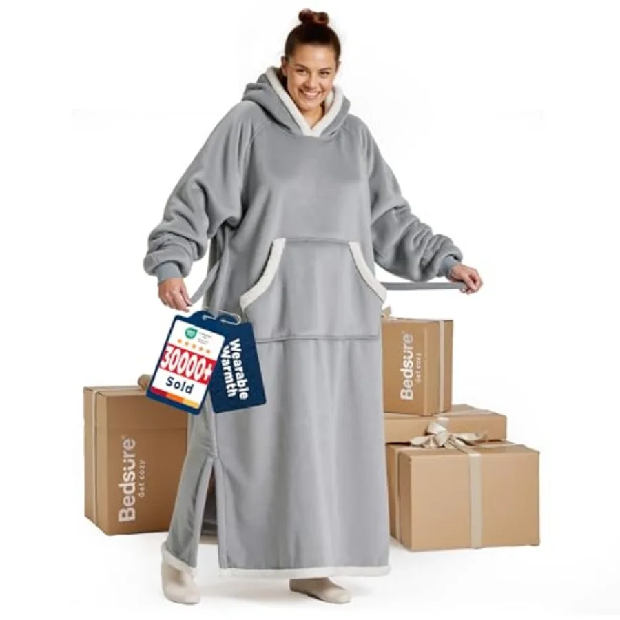 Wearable Blanket Hoodie, Long Hooded Blanket Sweatshirt as Mothers Birthday Gifts for Women, Cozy Sherpa Hoodie for
Wearable Blanket Hoodie, Long Hooded Blanket Sweatshirt as Mothers Birthday Gifts for Women, Cozy Sherpa Hoodie for