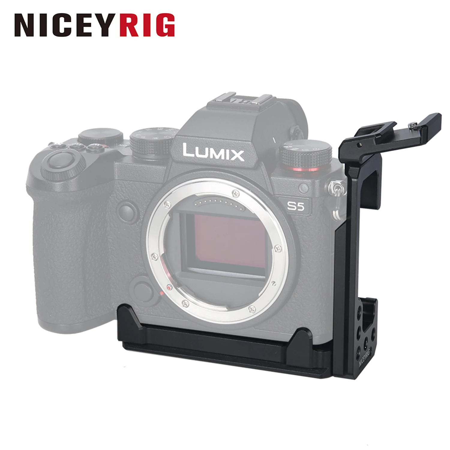 NICEYRIG L-Bracket DSLR Camera Mount Vertical Video Shooting with 1/4"-20 Screw Hole for Panasonic S5/S5MarkII/S5 MarkII/G9M2
NICEYRIG L-Bracket DSLR Camera Mount Vertical Video Shooting with 1/4"-20 Screw Hole for Panasonic S5/S5MarkII/S5 MarkII/G9M2
