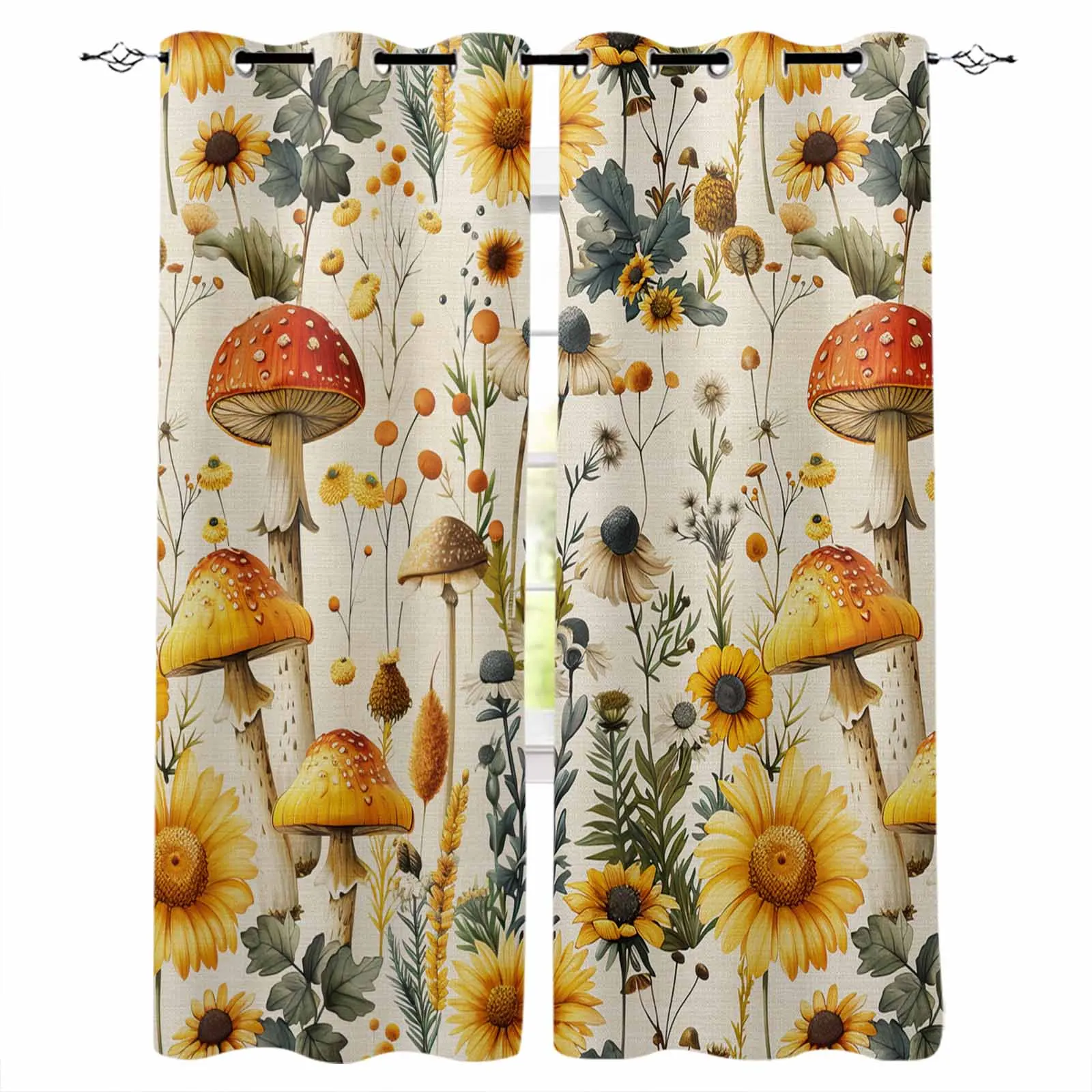 Mushroom Sunflower Flower Plant Vintage Curtains for Living Room Window Decoration Curtains in Home Luxury Bedroom Drapes
Mushroom Sunflower Flower Plant Vintage Curtains for Living Room Window Decoration Curtains in Home Luxury Bedroom Drapes