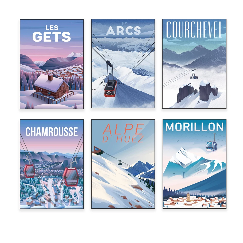 Arêches Beaufort, Beaufortain, Courchevel, Valle Morzine, Portes du Soleil, Le Chinaillon - Le Grand Bornand, ski travel poster
Arêches Beaufort, Beaufortain, Courchevel, Valle Morzine, Portes du Soleil, Le Chinaillon - Le Grand Bornand, ski travel poster