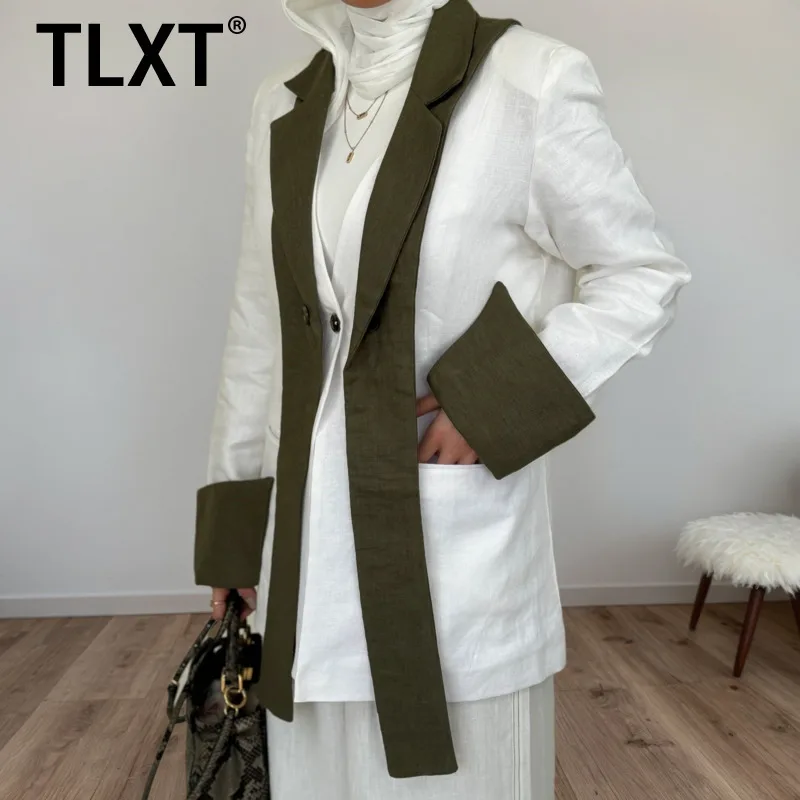 TLXT Fashion Women’s Suit Set Detachable Collar Contrast Sleeves Blazer+Pants Kuwait Fashion Office Elegant 2025 Autumn XK1520
TLXT Fashion Women’s Suit Set Detachable Collar Contrast Sleeves Blazer+Pants Kuwait Fashion Office Elegant 2025 Autumn XK1520