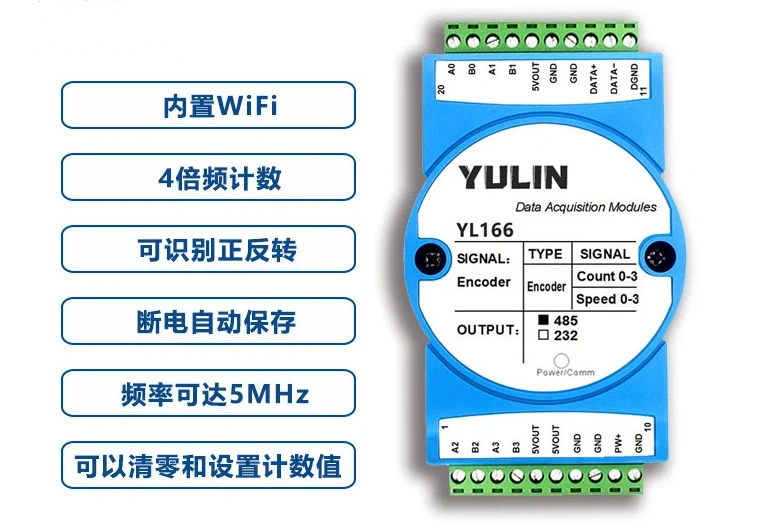 5MHz High-speed Grating Scale Magnetic Scale 4 Times Frequency Counting Pulse Signal RS485/232WIFI/acquisition Module
5MHz High-speed Grating Scale Magnetic Scale 4 Times Frequency Counting Pulse Signal RS485/232WIFI/acquisition Module