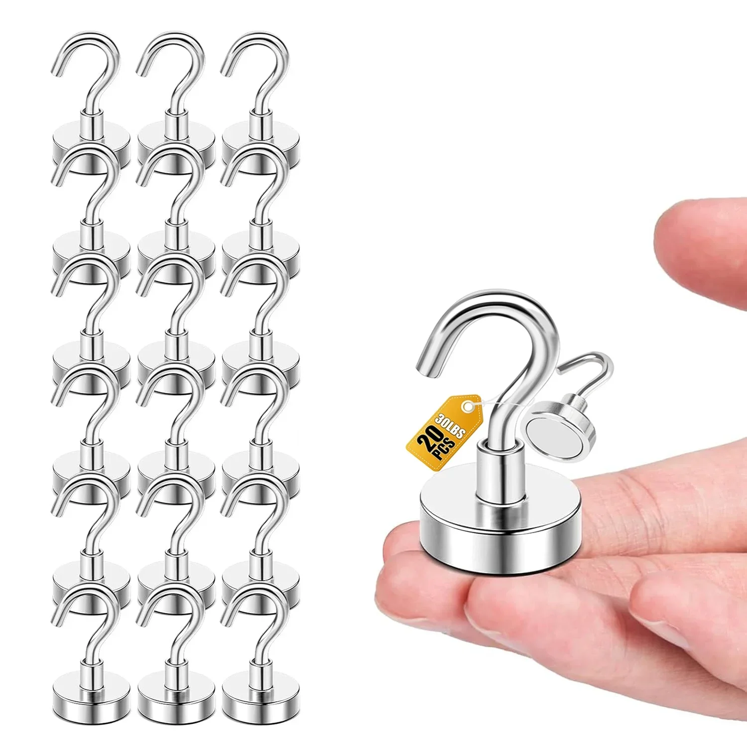 20 PCS Strong Magnet Hooks Multi-Purpose Storage Hooks Home Kitchen Bar Storage Hooks Key Storage Bathroom Hangers Super Magnet
20 PCS Strong Magnet Hooks Multi-Purpose Storage Hooks Home Kitchen Bar Storage Hooks Key Storage Bathroom Hangers Super Magnet