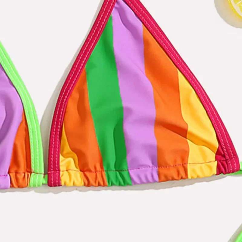 2025 Sexy Rainbow Striped Bikini Swimwear Women Bandage High Cut Push Up Thong Swimsuit Summer Bathing Suit Micro Bikini Biquini
2025 Sexy Rainbow Striped Bikini Swimwear Women Bandage High Cut Push Up Thong Swimsuit Summer Bathing Suit Micro Bikini Biquini