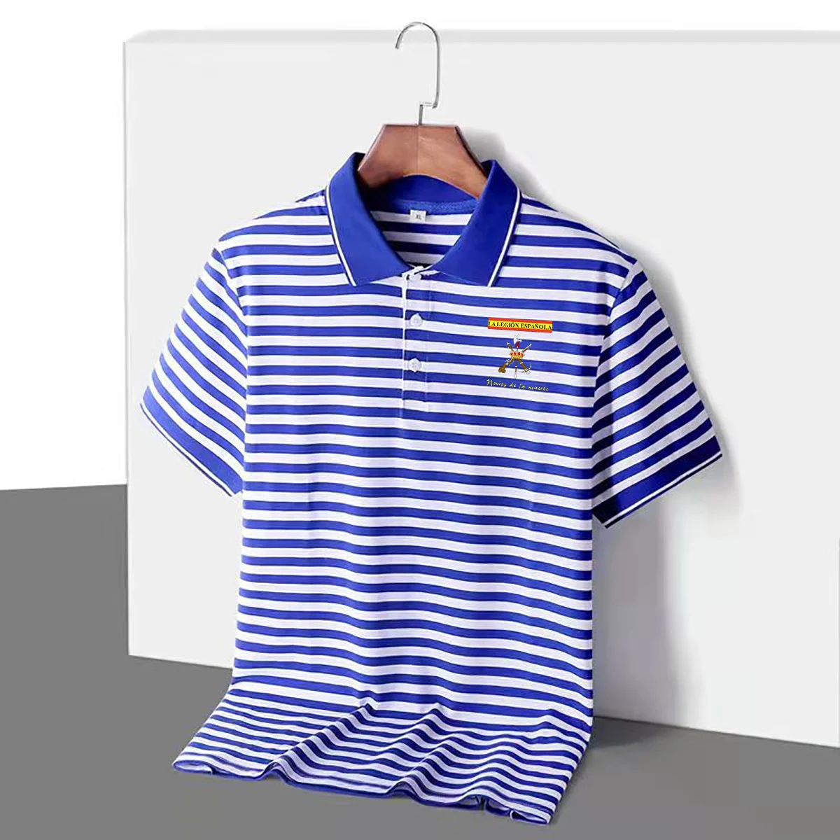 Spanish Legion Sailor Striped Polo Shirts New 100% Cotton Short Sleeve Mens Stripes T-Shirt Breton Telnyashka Tops
Spanish Legion Sailor Striped Polo Shirts New 100% Cotton Short Sleeve Mens Stripes T-Shirt Breton Telnyashka Tops