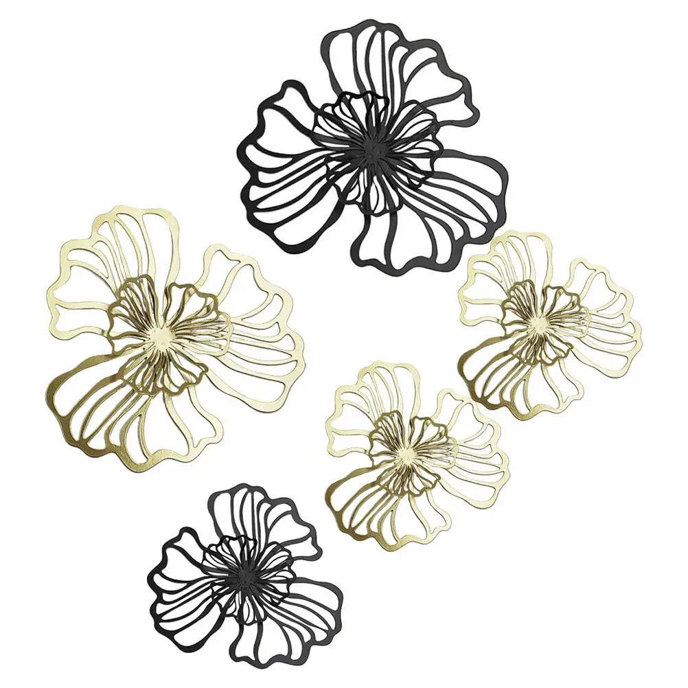 5 Pcs Black Gold Metal Flower Wall Decor Hanging for Living Room Garden Nordic Style Floral Ornament Set
5 Pcs Black Gold Metal Flower Wall Decor Hanging for Living Room Garden Nordic Style Floral Ornament Set