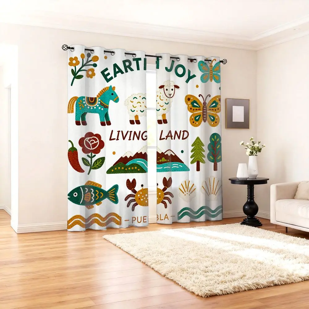 2 Panels Earth Joy Living Land Folk Art Style Printed Curtains Light 85%Blocking for Bedroom Living Room Window Home Decor
2 Panels Earth Joy Living Land Folk Art Style Printed Curtains Light 85%Blocking for Bedroom Living Room Window Home Decor