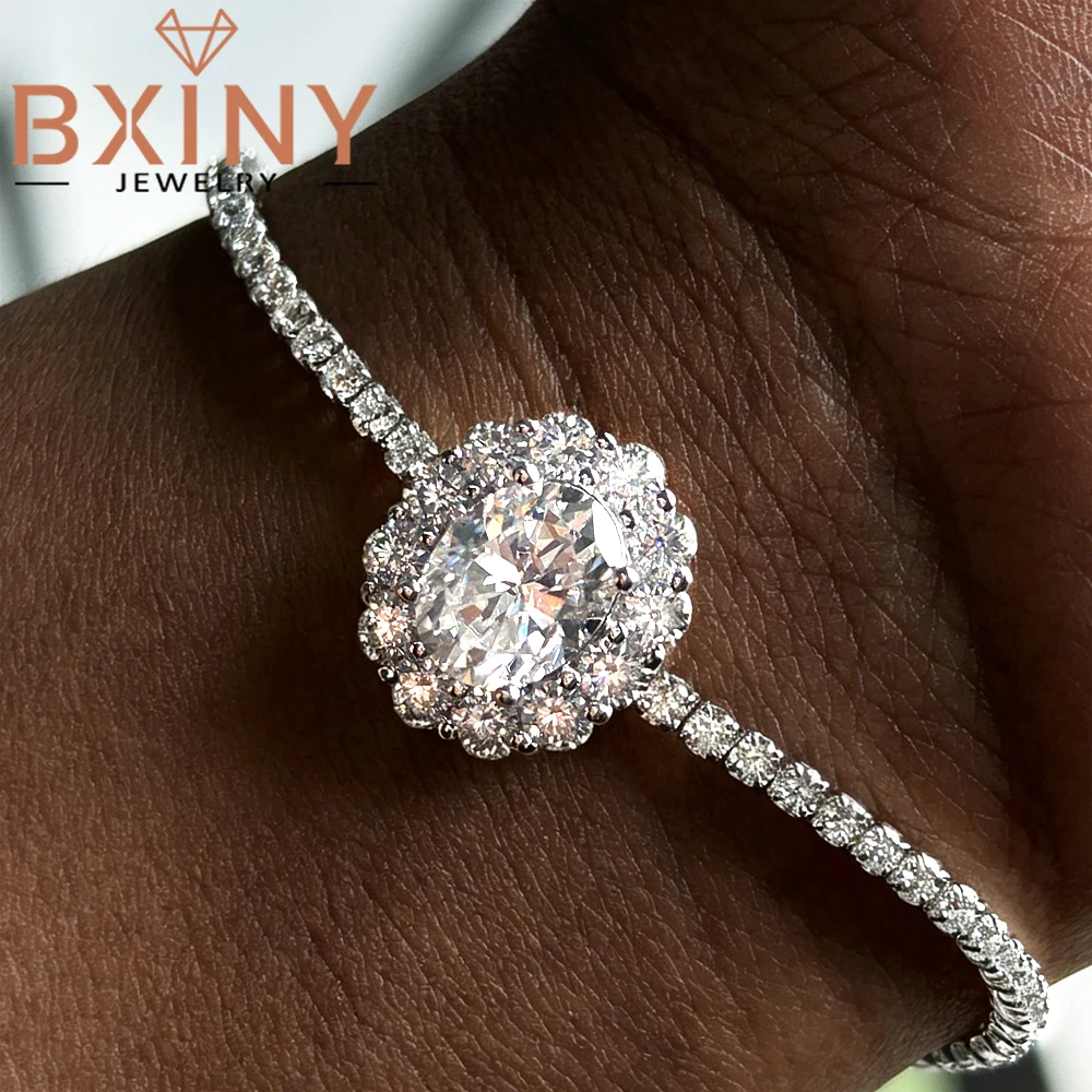 BXINY Oval Cut Full Moissanite Tennis Bracelets S925 Silver Certified Halo Diamond Adjustable Hand Chain for Women Jewelry Gifts
BXINY Oval Cut Full Moissanite Tennis Bracelets S925 Silver Certified Halo Diamond Adjustable Hand Chain for Women Jewelry Gifts
