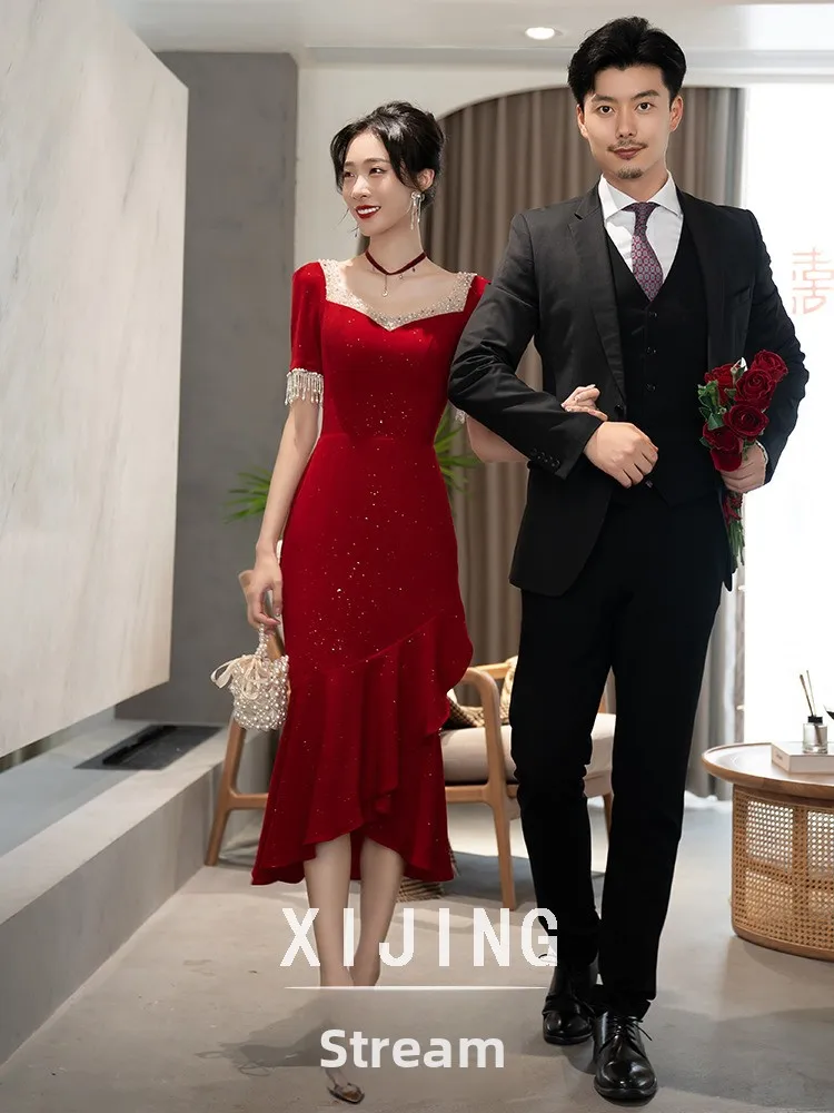 Wine Red Evening Dr Fi Tail Design Small Size Engagement Dr 2026 New Bride Wedding Toasting Costume Faionable Slim ...
Wine Red Evening Dr Fi Tail Design Small Size Engagement Dr 2026 New Bride Wedding Toasting Costume Faionable Slim ...