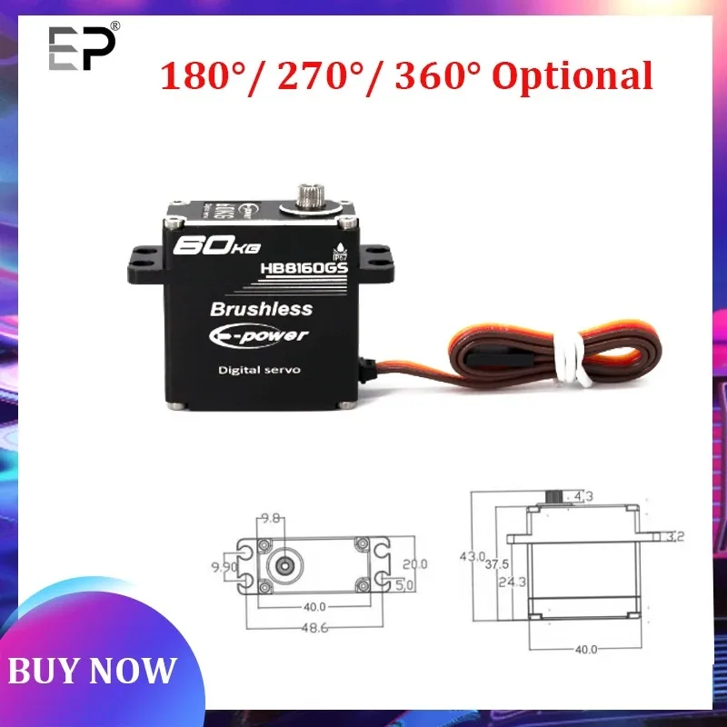 EP Waterproof Brushless Servo 60KG RC Digital Servo Motors Metal Gear 14V HV For 1/8 1/10 RC Crawler Car Robot Traxxas Scx10
EP Waterproof Brushless Servo 60KG RC Digital Servo Motors Metal Gear 14V HV For 1/8 1/10 RC Crawler Car Robot Traxxas Scx10