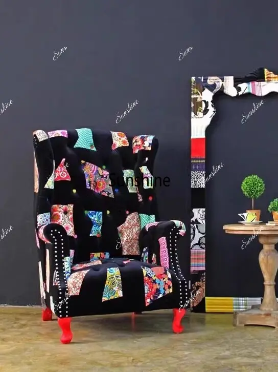 Splicing contrasting color single sofa neoclassical cafe club lounge chair
Splicing contrasting color single sofa neoclassical cafe club lounge chair