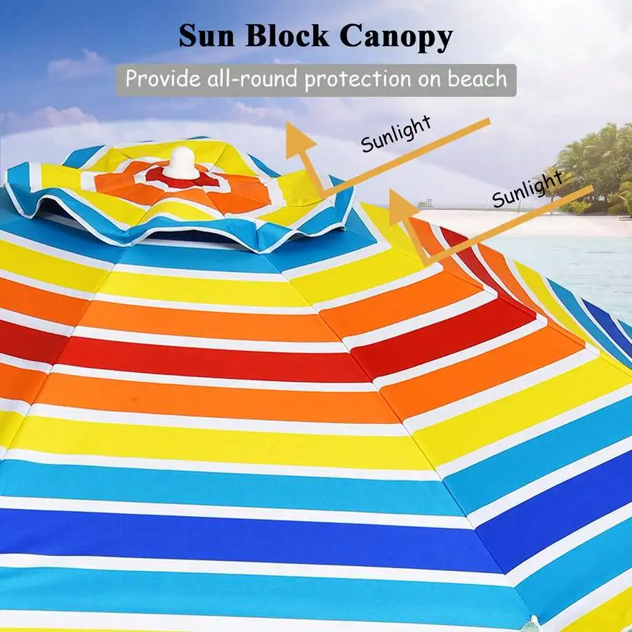 7.2 Ft Portable Beach Umbrella With Tilt Sand Anchor Cup Holder And Carry Bag
7.2 Ft Portable Beach Umbrella With Tilt Sand Anchor Cup Holder And Carry Bag