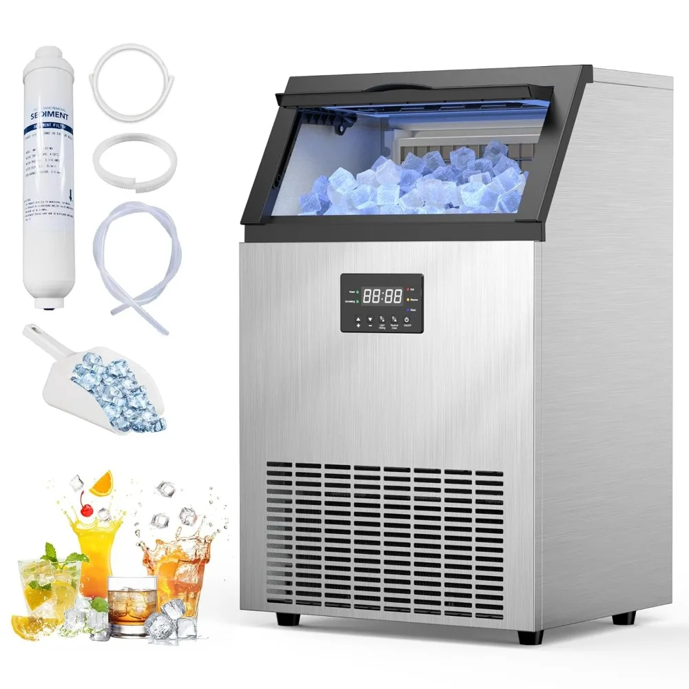 Ice Maker Commercial 200Lbs/24H, Commercial Machine 50 LBS Storage Bin, 55 Ices Cubes in 8-12 Mins Under Counter Maker
Ice Maker Commercial 200Lbs/24H, Commercial Machine 50 LBS Storage Bin, 55 Ices Cubes in 8-12 Mins Under Counter Maker