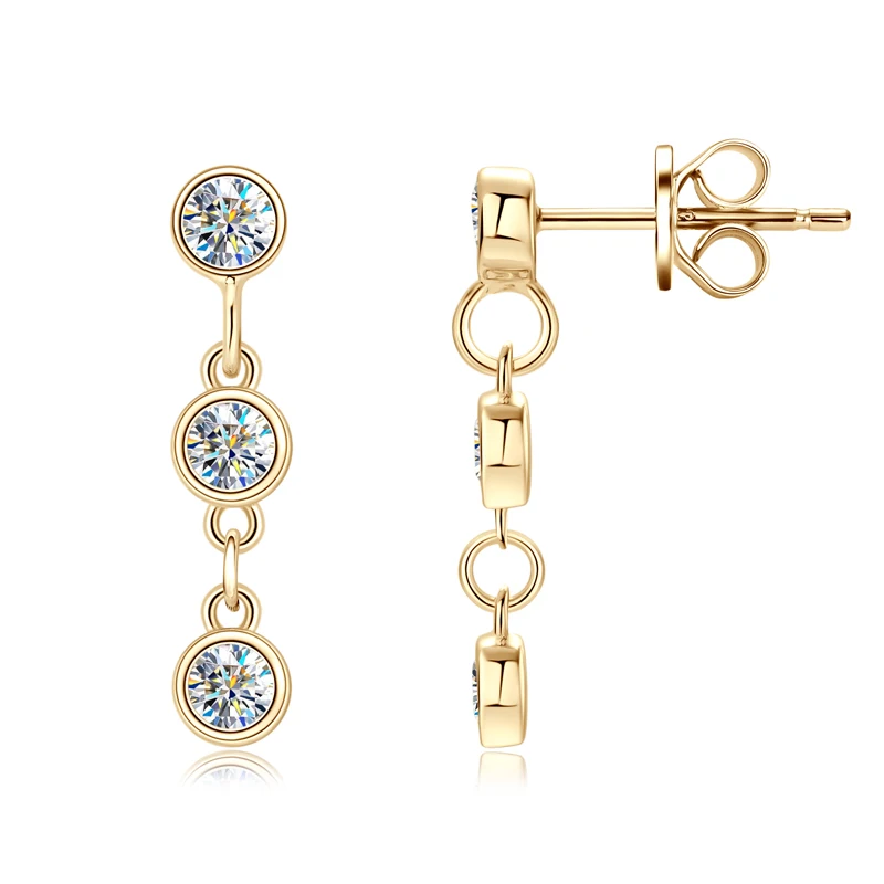 KUGG D Color Moissanite Link Stud Earrings for Women 925 Sterling Silver Three Stones Fine Jewelry Girls Birthday Party Gift
KUGG D Color Moissanite Link Stud Earrings for Women 925 Sterling Silver Three Stones Fine Jewelry Girls Birthday Party Gift